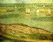 Georges Seurat fiskeflottan utanfor port oil painting artist